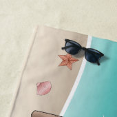 Red Golden Retriever op een tropisch zomerstrand - Strandlaken (In situ)