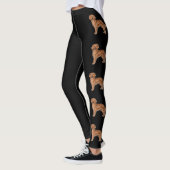 Red Golden Retriever Schattige Cartoon Dogs Zwart Leggings (Links)