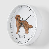 Red Golden Retriever Schattige Dog met aangepaste  (Hoek)