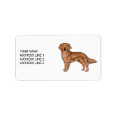 Red Golden Retriever Schattige Dog met aangepaste Etiket (Voorkant)