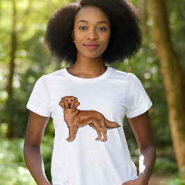 Red Golden Retriever Schattigee Cartoon Dog Illust T-shirt