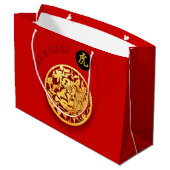 Red Golden Tiger Papercut Chinees nieuwjaar 2022 L Groot Cadeauzakje (Achterkant Gekanteld)