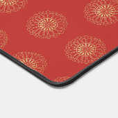 Red | Golden Zinnia Flower Medallions Bureaumat (Hoek)