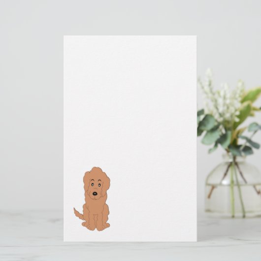 Red Goldendole Dog Design Briefpapier (Staand voorkant)