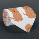 Red Goldendoodle Dog Design Any Colour Background Stropdas<br><div class="desc">This dog design necktie, also known as a tie or long tie, is a piece of fabric worn around the neck, typically under a shirt collar, and tied in a knot in the front. It is a decorative or symbolic item of formal neckwear or office attire, often draped down the...</div>