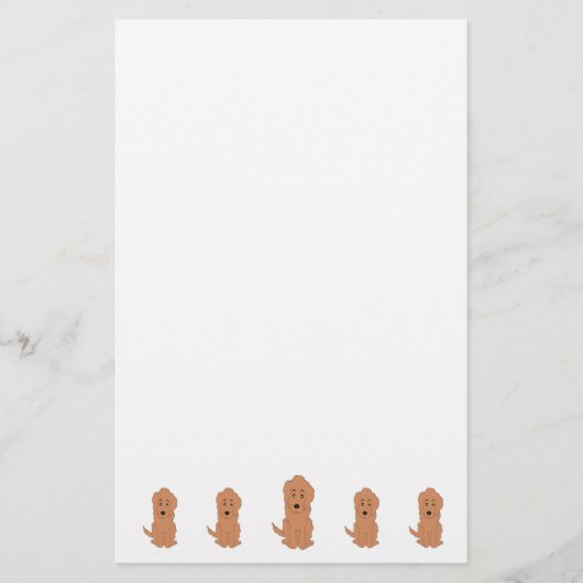 Red Goldendoodle Dog Design Briefpapier (Voorkant)