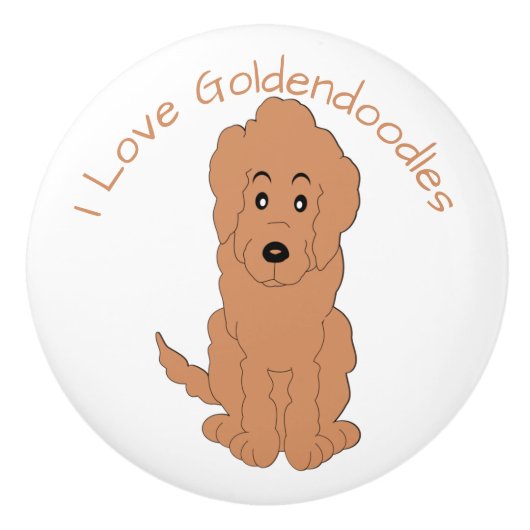 Red Goldendoodle Dog Design Keramische Knop (Voorkant)