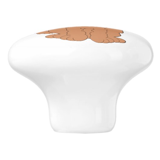 Red Goldendoodle Dog Design Keramische Knop (Zijkant)