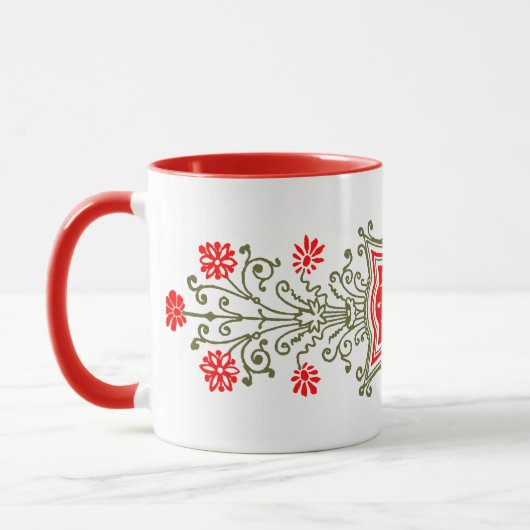 Red Golds Floral Art Koffie Mok (Links)