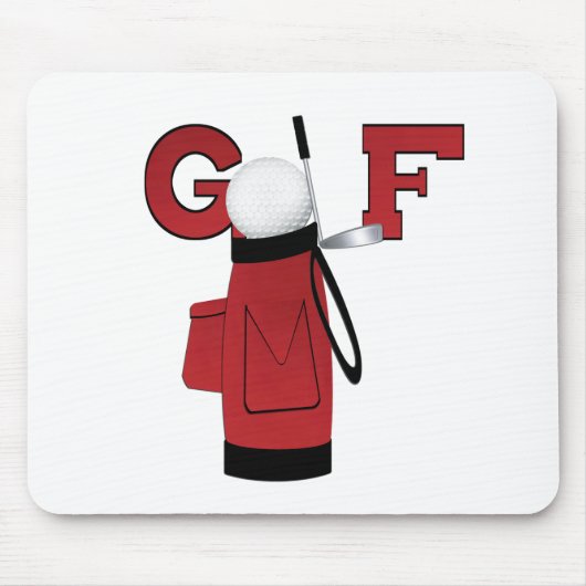 Red Golf Bag Golf Muismat (Voorkant)