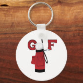 Red Golf Bag Golf Sleutelhanger (Voorkant)