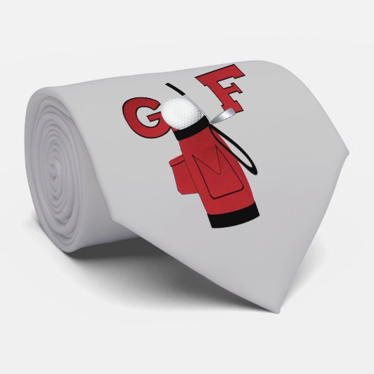 Red Golf Bag Golf T-shirts en Gifts Stropdas (Opgerold)