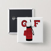 Red Golf Bag Golf T-shirts en Gifts Vierkante Button 5,1 Cm (Voorkant /achterkant)
