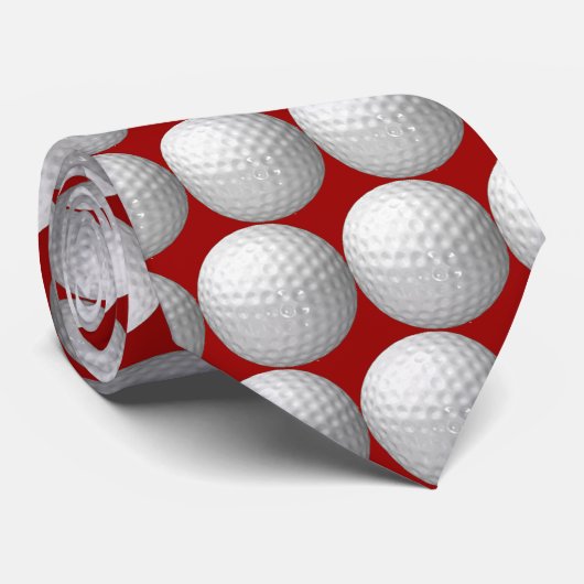 Red Golf Ball Stropdas (Opgerold)