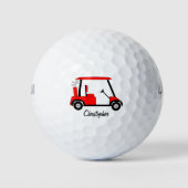 Red Golf Buggy Design Golfballen (Voorkant)