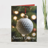 Red Golf Season's Groeten Gevouwen Kerstmis Feestdagen Kaart (Voorkant)