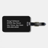 Red Golf T-shirt en bal op zwart Bagagelabel (Achterkant horizontaal)