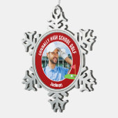 Red Golfer Photo High School Golf Team Tin Sneeuwvlok Ornament (Rechts)