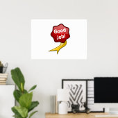 Red Good Job Ribbon Poster (Thuiskantoor)