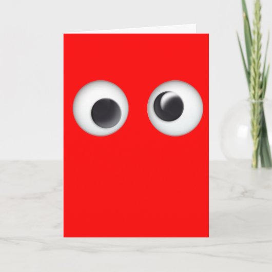 Red Googly Eyes Valentijnsdag Kaart (Voorkant)