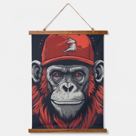 Red Gorilla Hangend Wandkleed (Voorkant)