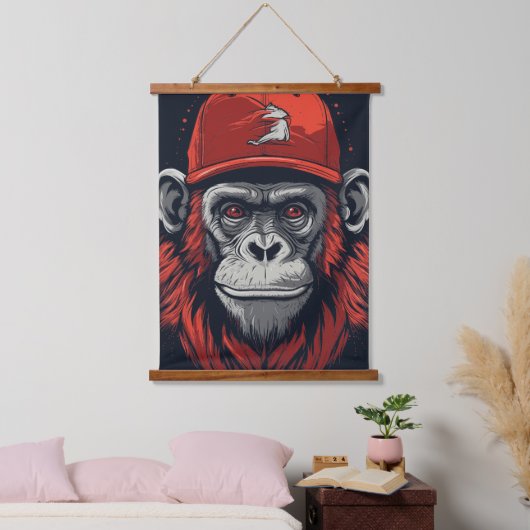 Red Gorilla Hangend Wandkleed (Slaapkamer)