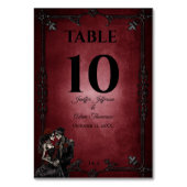 Red Gothic Halloween Alternative Wedding Kaart (Achterkant)