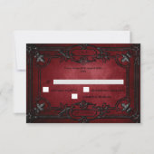 Red Gothic Halloween Alternative Wedding RSVP Card Kaartje (Voorkant)