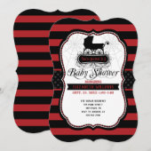 Red Gothic Halloween Baby shower Invitation Kaart (Voorkant / Achterkant)
