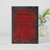 Red Gothic halloween wedding save the date Aankondiging (Staand voorkant)