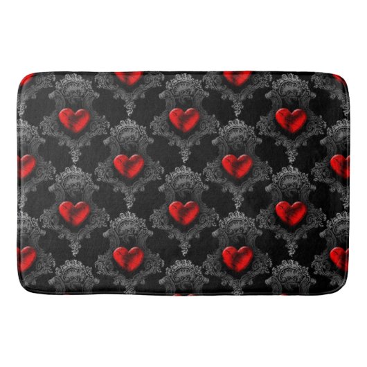 Red Gothic Heart Badmat (Voorkant)