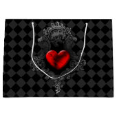 Red Gothic Heart Large Gift Bag Cadeautasje (Voorkant)