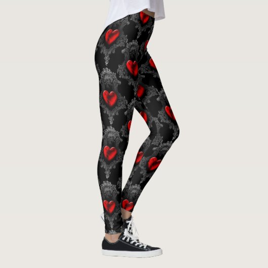 Red Gothic Heart Leggings (Rechts)