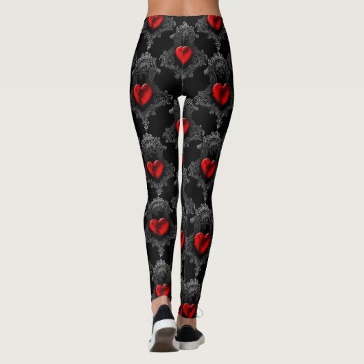 Red Gothic Heart Leggings (Achterkant)