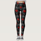 Red Gothic Heart Leggings (Voorkant)