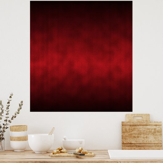 Red Gothic Ombre Achtergrond Art Poster (Keuken)