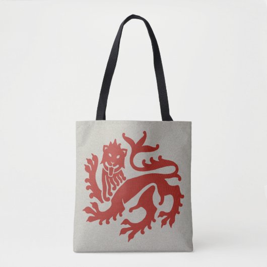 Red Gothic Revival Lion Canvas tas (Voorkant)