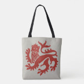 Red Gothic Revival Lion Canvas tas (Achterkant)