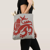 Red Gothic Revival Lion Canvas tas (Dichtbij)