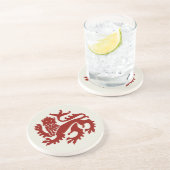 Red Gothic Revival Lion Sandstone Onderzetter (Zijkant)