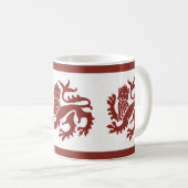 Red Gothic Revival Lions Coffee Mok (Voorkant rechts)
