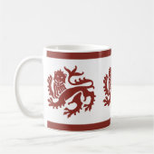 Red Gothic Revival Lions Coffee Mok (Links)