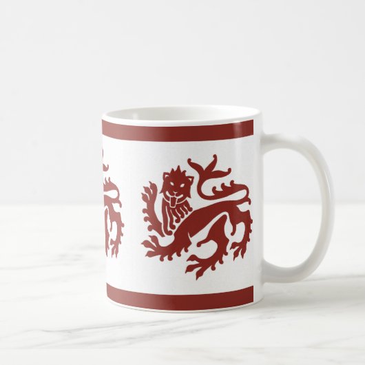 Red Gothic Revival Lions Coffee Mok (Rechts)