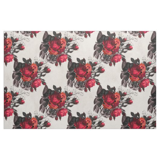 Red gothic Roos Pattern Stof (Yard (91,4 cm))