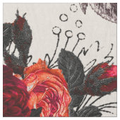 Red gothic Roos Pattern Stof (Close Up)