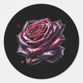 Red Gothic Rose Ronde Sticker