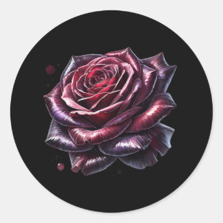 Red Gothic Rose Ronde Sticker