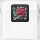 Red Gothic Rose Vierkante Sticker (Tas)