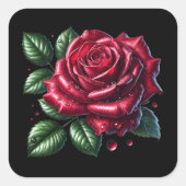 Red Gothic Rose Vierkante Sticker (Voorkant)