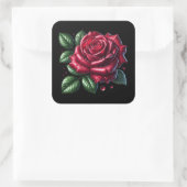 Red Gothic Rose Vierkante Sticker (Tas)